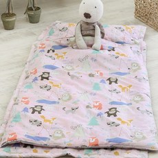올리키즈 NEW 일체형 낮잠이불(베개솜포함) 12종중 택일 쿠나_그레이[93]_P17SZ201S, 핑크
