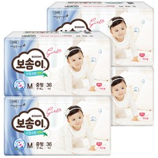 보솜이 리얼코튼 팬티형 기저귀 여아용, 중형(M)