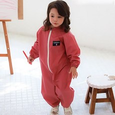 Tablier 兒童小藝術拉鍊藝術全身禮服, 粉色