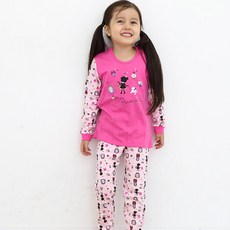 트라이 여아용 비밀의 방 양면 내의 긴팔 상하복세트