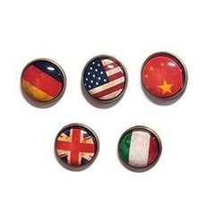 Monnani 復仇者聯盟 NBA 足球 標誌 世界磁鐵收藏 冰箱磁鐵組合, 世界國旗 5個(隨機)