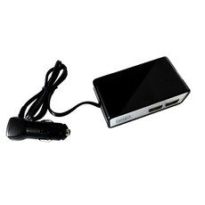진가로 차량용 블랙 스위치 파워 3소켓 트윈 USB 충전기 DL-803S, 1개