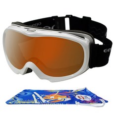 cerjo 滑雪板眼鏡瓶鏡子護目鏡 + 袋 RS702WG, 橙色+白色