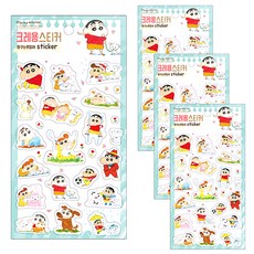 플라잉웨일즈 짱구 투명 스티커, 크레용, 4개