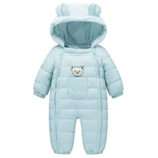 Mom's care 幼兒小熊印花防寒連身衣