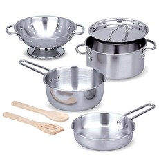 Melissa and Doug 不銹鋼鍋碗瓢盆套裝 MD4265, 混色