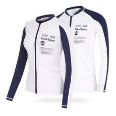 VENDIS 女款長袖拉鏈泳衣 白色