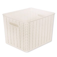 스내지 헤링본 바스켓 6호 오픈형, 화이트, 1개