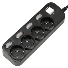4插4開電源延長線 HT653 黑色, 4m, 1個