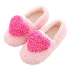 마켓감성 하트 겨울 실내화, 핑크, 1개