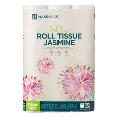 마케마케 재스민 무형광 3겹 롤화장지 27m, 30롤, 30팩
