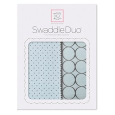 SwaddleDesigns 孩童優質印花毯組 2入, 藍色