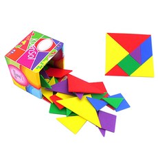 彩色七巧板 5入組, 紅色+黃色+綠色+藍色+紫色, 5人