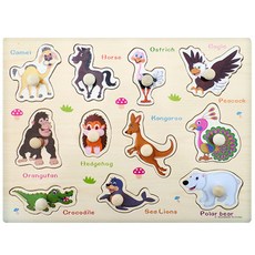 GabeFamily 正確握柄拼圖, 世界動物 (KS2580)