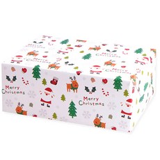 아이엔엠엔피 패턴 디자인 산타 포장지, 화이트, 10매입