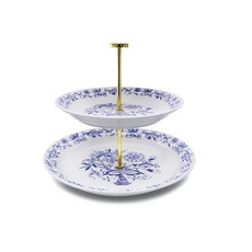 마쯔오카 쯔비벨무스터 2단 케익접시, 혼합 색상, 1개