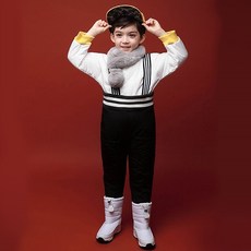 고잉키즈 아동용 시보리 멜빵 패딩 긴바지