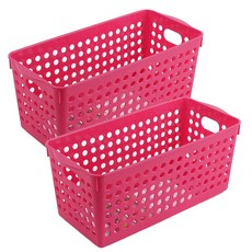 이노마타 수납 바스켓 슬림 4572, 핑크, 2개