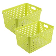이노마타 수납 바스켓 깊은형 4577, 그린, 2개