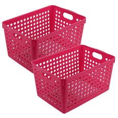 이노마타 수납 바스켓 깊은형 4577, 핑크, 2개