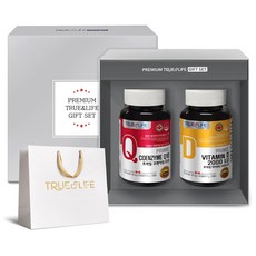 트루앤라이프 프라임 코엔자임Q10 + 비타민D 선물세트 + 쇼핑백, 57g, 1세트
