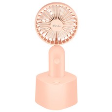 휘릭 휴대용 미니 선풍기 + 무선충전 도크 세트, FR-4DCP, 핑크