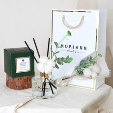 모리앤 크리스마스 골드라벨 디퓨저 200ml + 쇼핑백, 코튼파우더, 1개