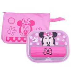 LILFANT 米妮不鏽鋼餐盤便當盒組, 混色, 1組, 餐盤+便當蓋+便當袋