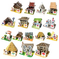 各國傳統房屋立體拼圖組 203 片 混色, 203件, 混合色