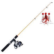 Combi 豬型軟蟲 鱒魚 櫻鱒 捲線器 釣竿 全套組合, 1套, 豬型軟蟲(隨機出貨)