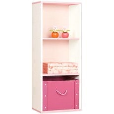 하우디가구 칸높은 DIY 칼라박스, 백색 + 핑크, 3단