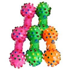 저스틴앤클로이 PET 發聲骨頭啞鈴玩具, 隨機出貨, 5個