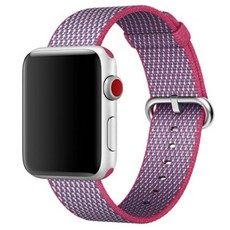 momoket Apple Watch 3/4/5 編織尼龍運動錶帶 (相容38/40mm), 粉紅色, 1入