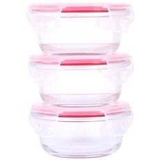 BeBeLock 玻璃密封保鮮盒, 混色, 3入