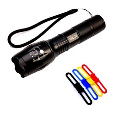 Make speed XML T6高亮度變焦自行車燈+矽膠支架 隨機出貨, 混色, 1套