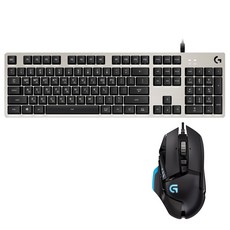 로지텍 RGB 프로테우스 스펙트럼 게이밍 유선마우스 + 기계식 게이밍 유선키보드, 일반형, G502 RGB(마우스),G413 SILVER(키보드), 검정, SILVER 화이트 백라이트