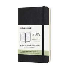 몰스킨 다이어리 2019년 12M 위클리 가로형포켓 소프트커버, 블랙