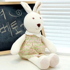 화음 오가닉 베베토끼 애착인형 원피스, 그린플라워, 1개