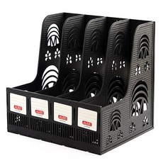 영오피스 4칸 서류정리함(블랙)/서류꽂이 화일꽂이, 1개