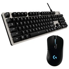 로지텍 LIGHTSPEED 유무선 게이밍 마우스 + 유선 기계식 키보드 세트, 일반형, G703(마우스), G413(키보드), 블랙, SILVER 화이트 백라이트