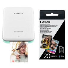 Canon 佳能 迷你照片打印機 薄荷綠+空白底片 20入, PV-123