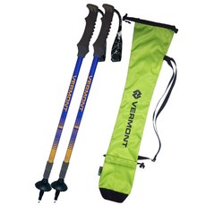 VERMONT 3段攀岩杖 2入+收納袋, 棒（藍色），小袋（綠色）
