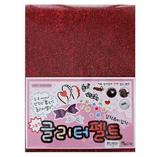 청양코리아 글리터 펠트(접착), 1개, 빨강