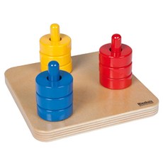 니엔후이스몬테소리 칼라 원반 위로 끼우기 가베, 혼합 색상