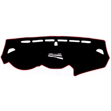 VIP 豪華儀表板遮陽墊, 黑色紅縫線, 1個, 現代