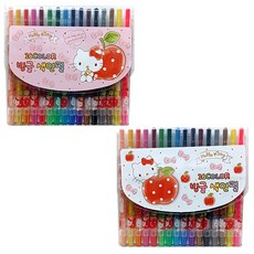 글로벌라이센싱 헬로키티 빙글 색연필 랜덤 발송, 16색