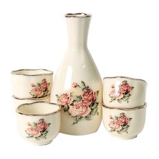 PGS Rosebella 皇后玫瑰燒酒杯組, 1套, 酒瓶 + 燒酒杯 5入