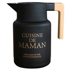 DALPAENGI LIVING De Maman系列不鏽鋼保溫保冷茶壺, 1.5L, 黑色, 1個