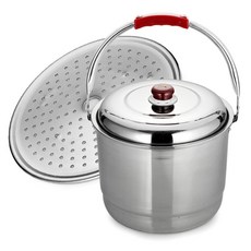 NAVID 不銹鋼多功能手提湯鍋, 32.5cm, 銀色