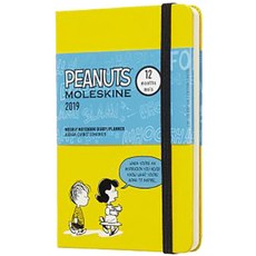몰스킨 다이어리 2019년 12M 한정판 Peanuts 위클리 Notebook포켓 하드커버, 노랑